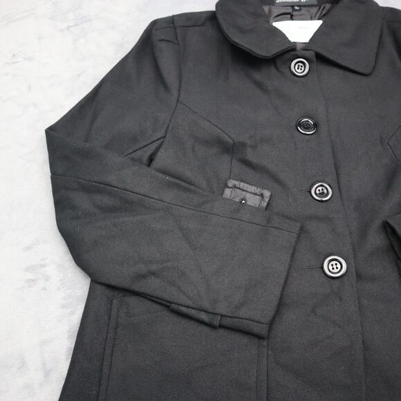 Ambiance Apparel Jacket Womens L Black Long Sleeve Button Down Collared Pockets - Picture 11 of 16